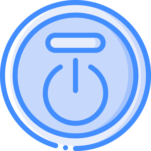 Power button Basic Miscellany Blue icon