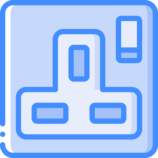 stekker en stopcontact Basic Miscellany Blue icoon