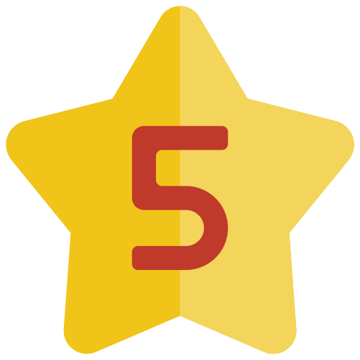 pięć gwiazdek Basic Miscellany Flat ikona
