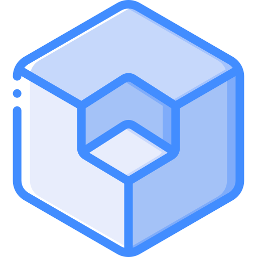 3d kubus Basic Miscellany Blue icoon
