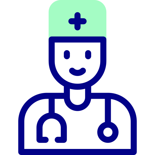 의사 Detailed Mixed Lineal color icon