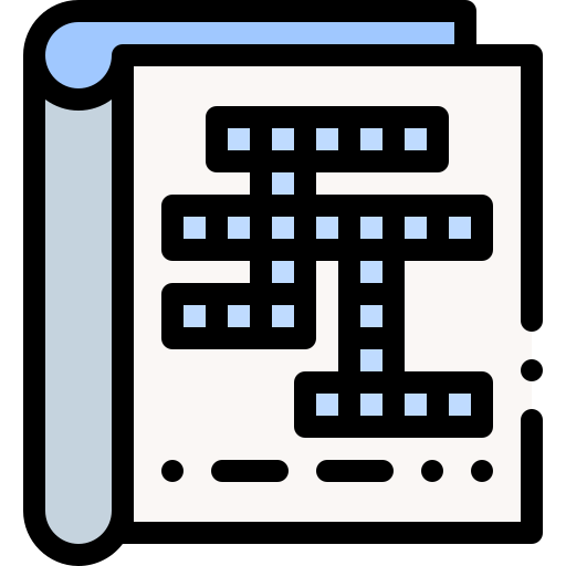 Crossword Detailed Rounded Lineal color icon
