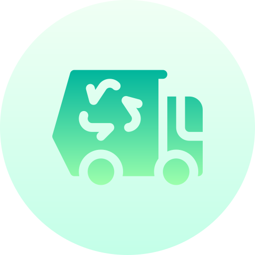 Garbage truck Basic Gradient Circular icon