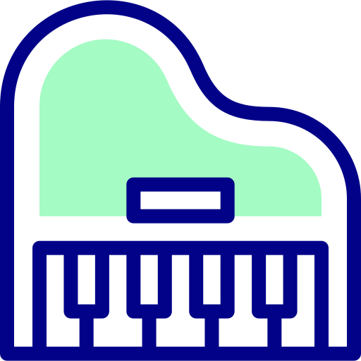 ピアノ Detailed Mixed Lineal color icon