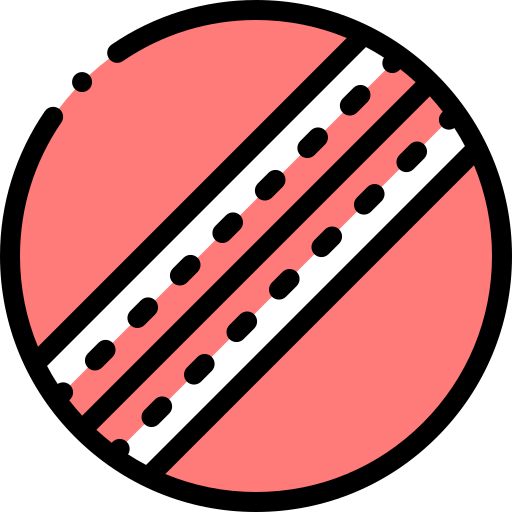 크리켓 공 Detailed Rounded Lineal color icon