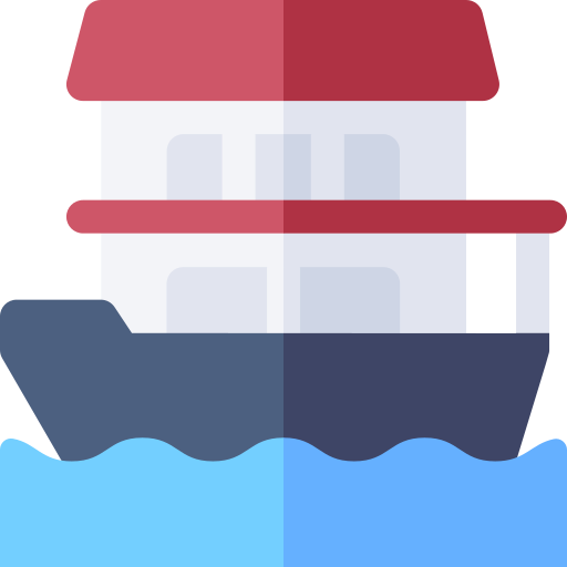 House boat Basic Rounded Flat icon