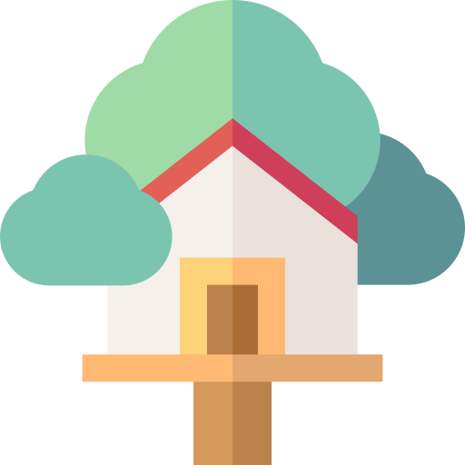 casa del árbol Basic Straight Flat icono