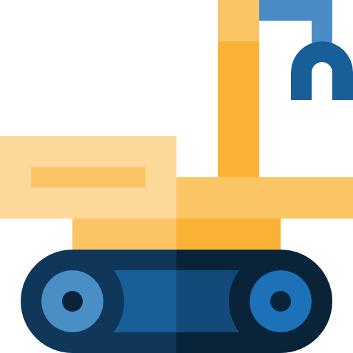 industriële robot Basic Straight Flat icoon
