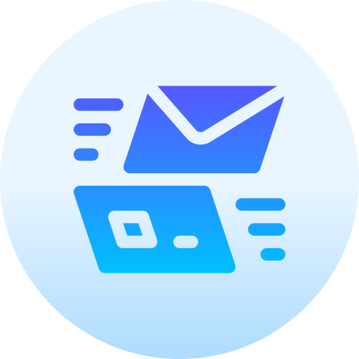 envoyer un mail Basic Gradient Circular Icône