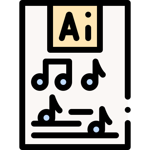 Music sheet Detailed Rounded Lineal color icon