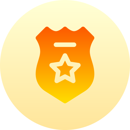 placa de policía Basic Gradient Circular icono