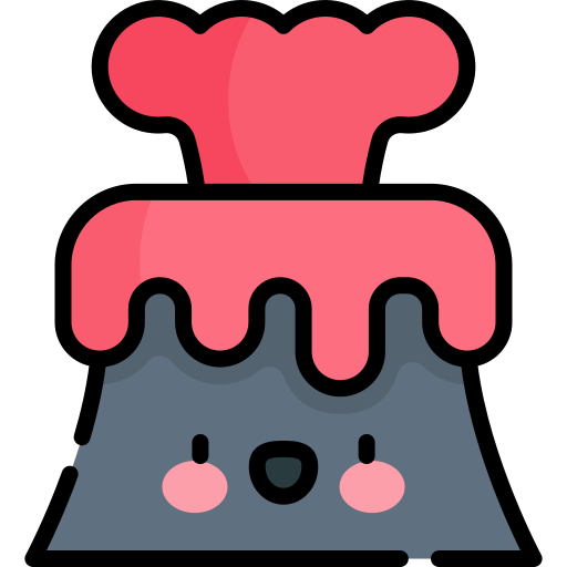 火山 Kawaii Lineal color icon