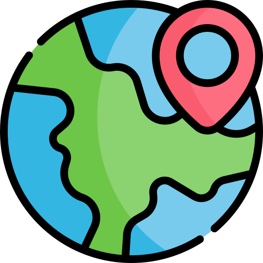 mapa Kawaii Lineal color ikona