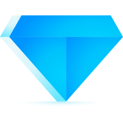 diamant 3D Toy Gradient Icône