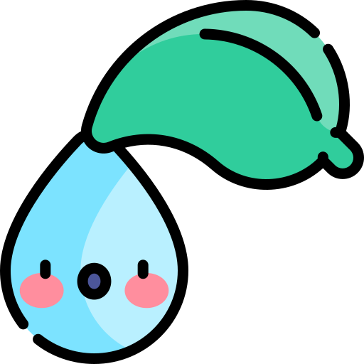 kropla wody Kawaii Lineal color ikona