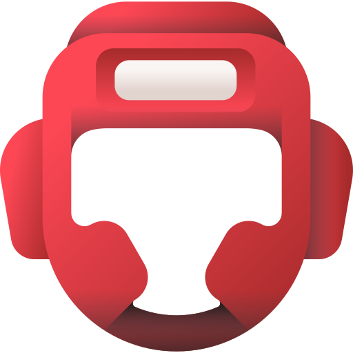 casco da boxe 3D Color icona
