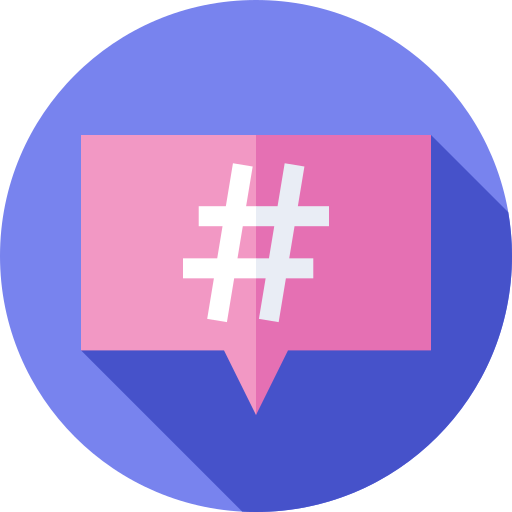 hashtag Flat Circular Flat icon