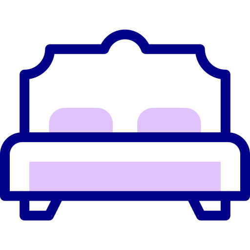 더블 침대 Detailed Mixed Lineal color icon