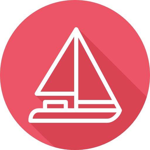 Парусная лодка Cursor creative Flat Circular иконка