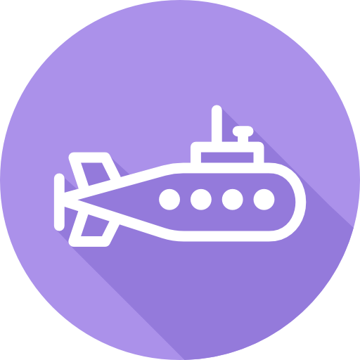 submarino Cursor creative Flat Circular icono