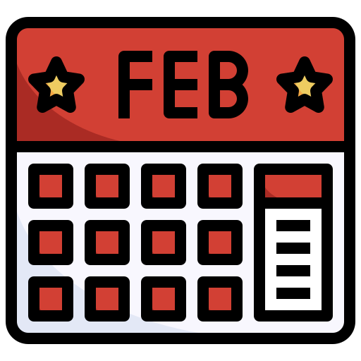 February Surang Lineal Color icon