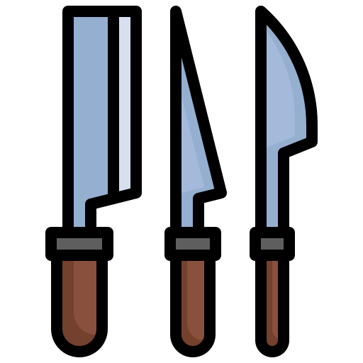 cuchillo de cuchilla Surang Lineal Color icono