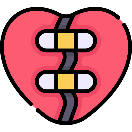 corazón roto Kawaii Lineal color icono