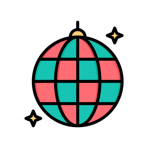 bola de espejos Generic Outline Color icono