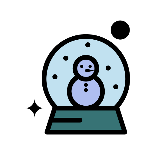 globo di neve Generic Outline Color icona