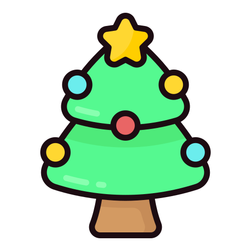 árbol de navidad Generic Outline Color icono