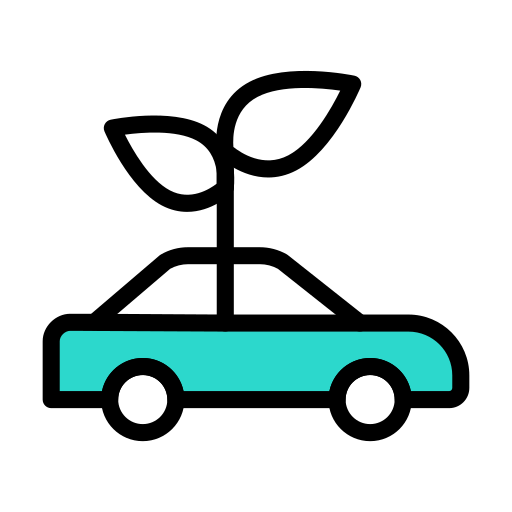 coche ecológico Vector Stall Lineal Color icono