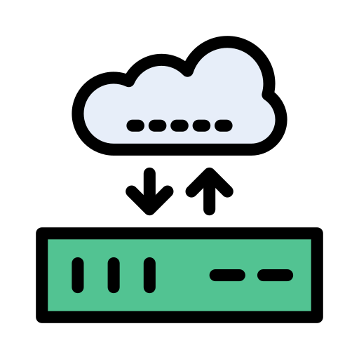 Облачный сервер Vector Stall Lineal Color иконка