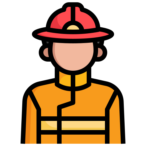 sapeur pompier Surang Lineal Color Icône