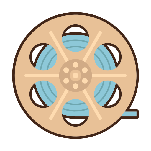 carrete de película Flaticons Lineal Color icono