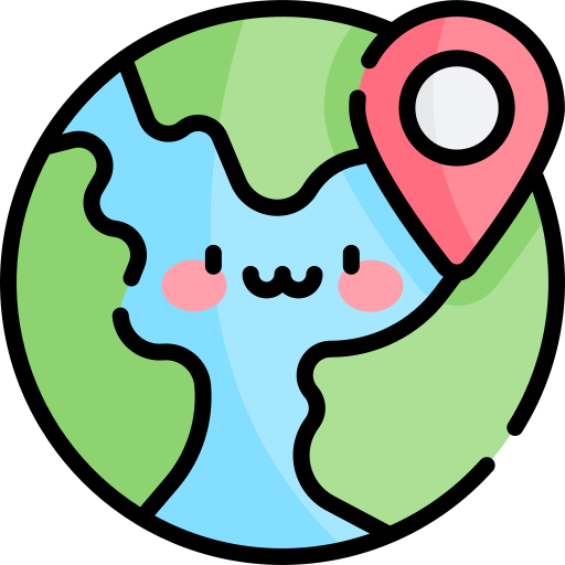 localización Kawaii Lineal color icono