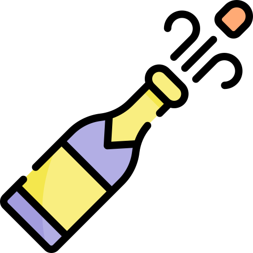 Champagne Kawaii Lineal color icon