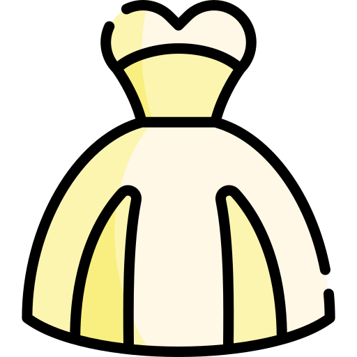 vestido de novia Kawaii Lineal color icono