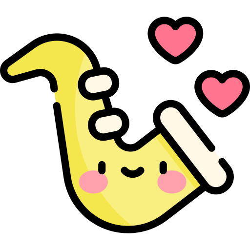 saxophone Kawaii Lineal color Icône