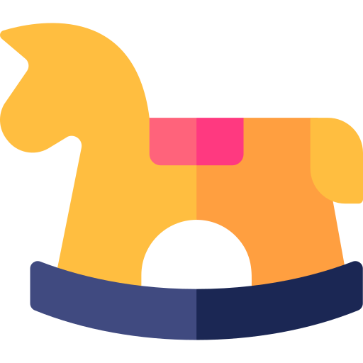 koń na biegunach Basic Rounded Flat ikona