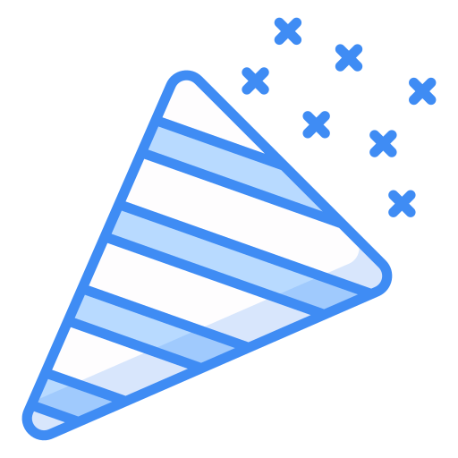 Party popper Generic Blue icon
