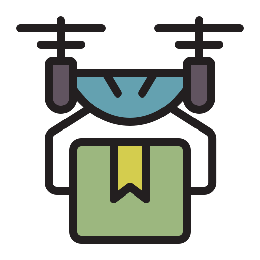 Drone delivery Generic Outline Color icon