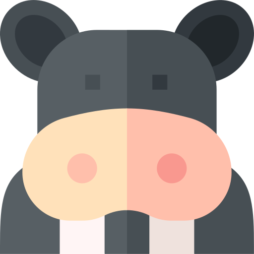 nijlpaard Basic Straight Flat icoon