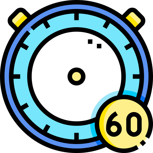 60 minutes Detailed Straight Lineal color icon
