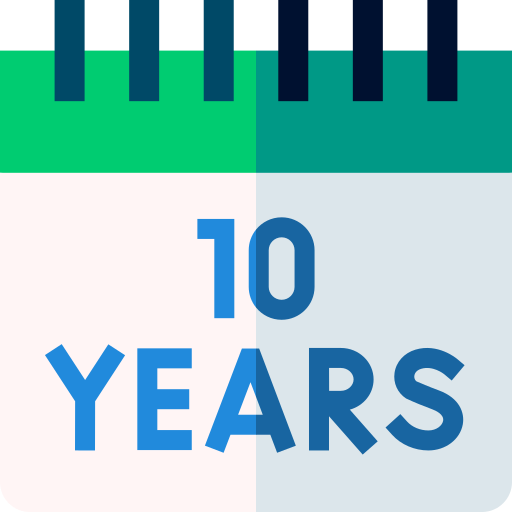 10 лет Basic Straight Flat иконка