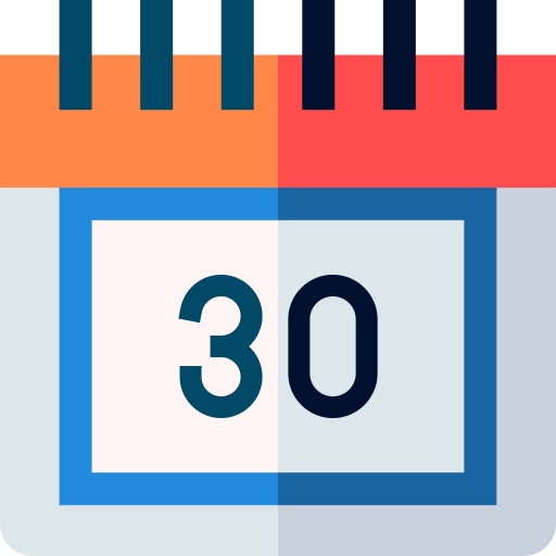 30 days Basic Straight Flat icon