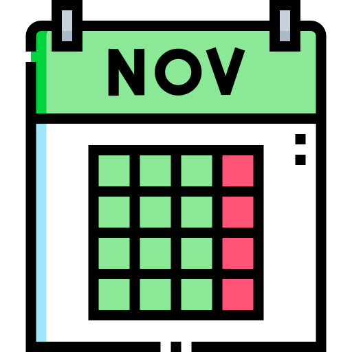 November Detailed Straight Lineal color icon