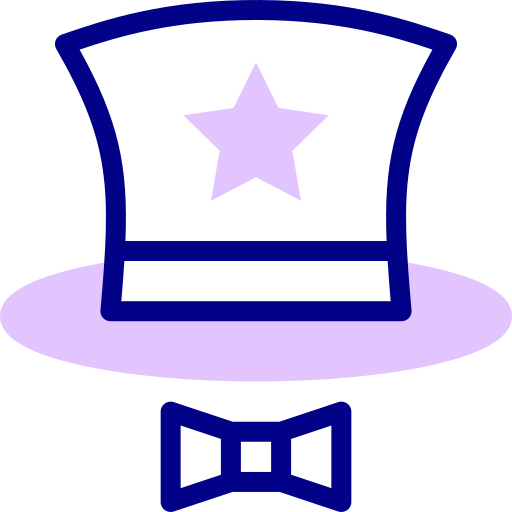 Top hat Detailed Mixed Lineal color icon