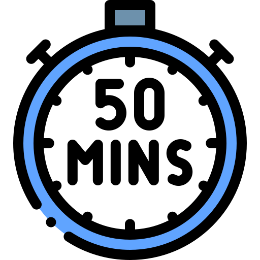 50 minutes Detailed Rounded Lineal color icon
