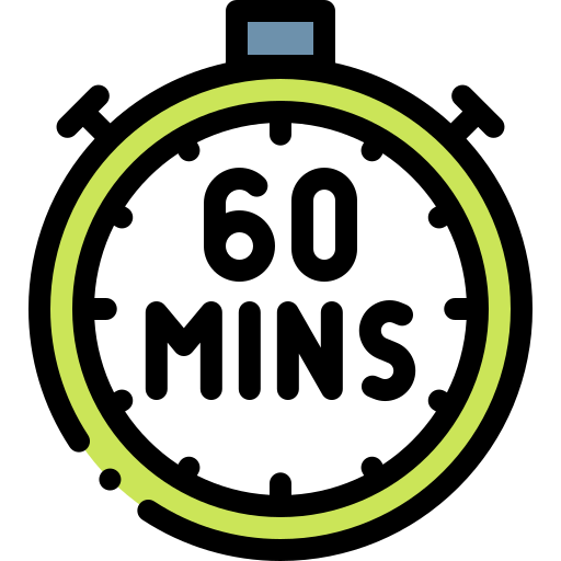 60 minutes Detailed Rounded Lineal color icon