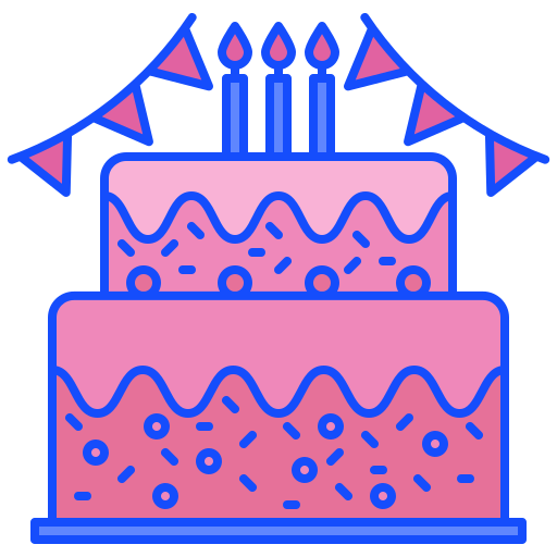 torta di compleanno Generic Outline Color icona